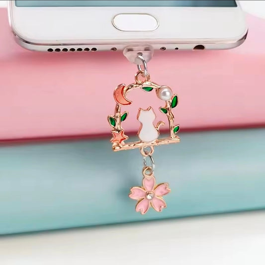 Cat shaped dust plug charm