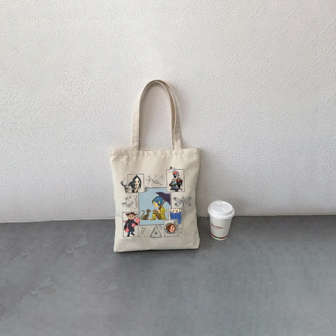 Creepy girl tote bag