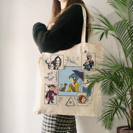 Creepy girl tote bag