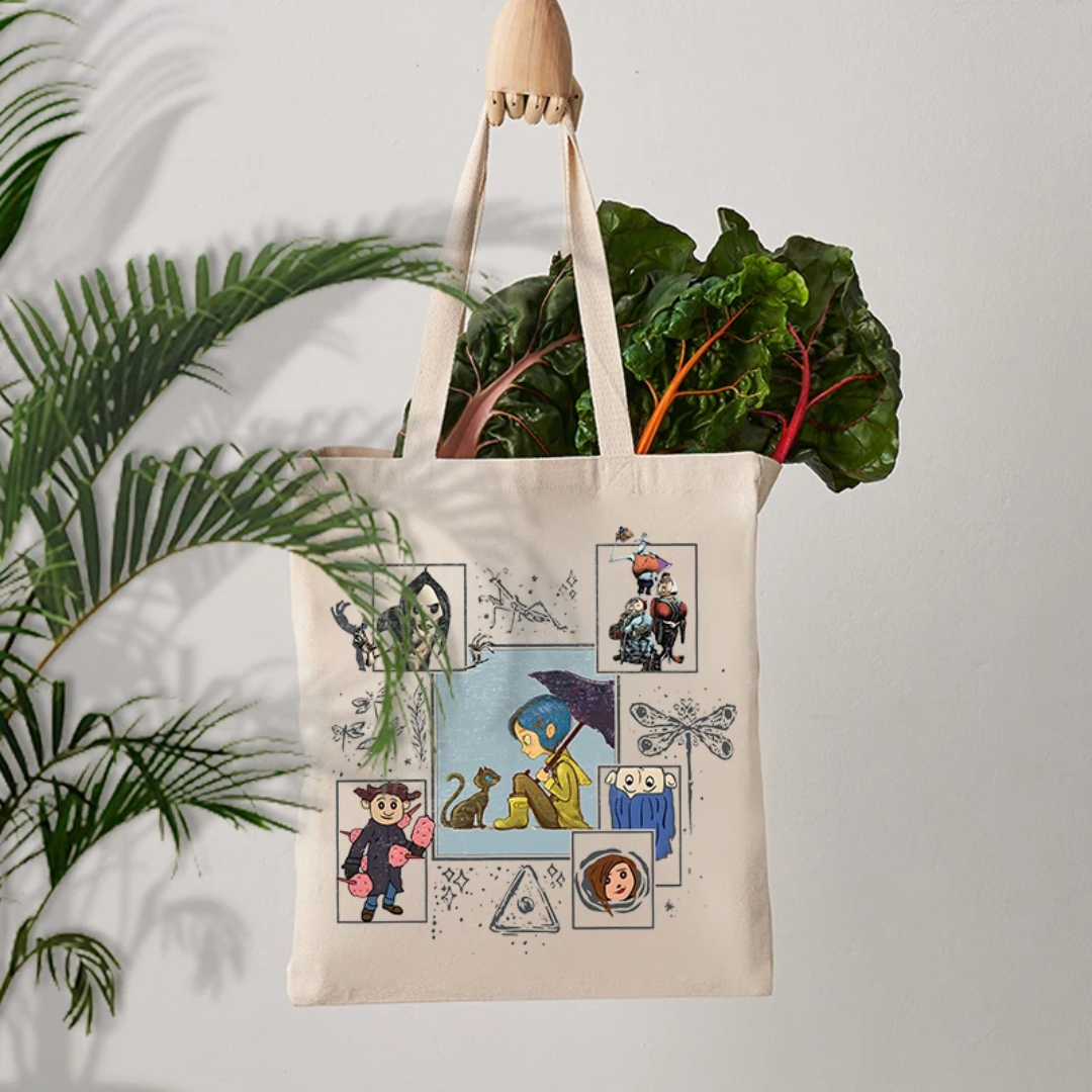 Creepy girl tote bag