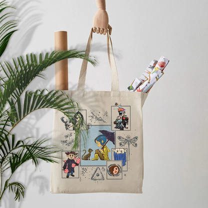 Creepy girl tote bag